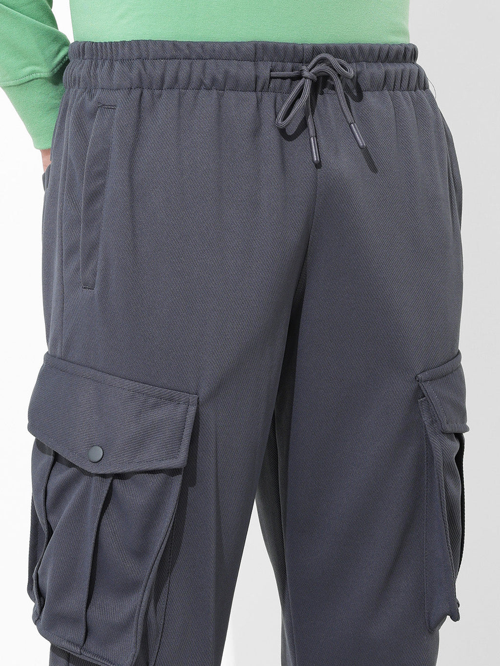 Men's Graphite Relaxed Fit Textured Casual Jogger
