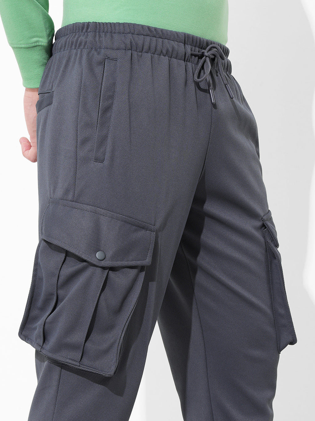 Men's Graphite Relaxed Fit Textured Casual Jogger
