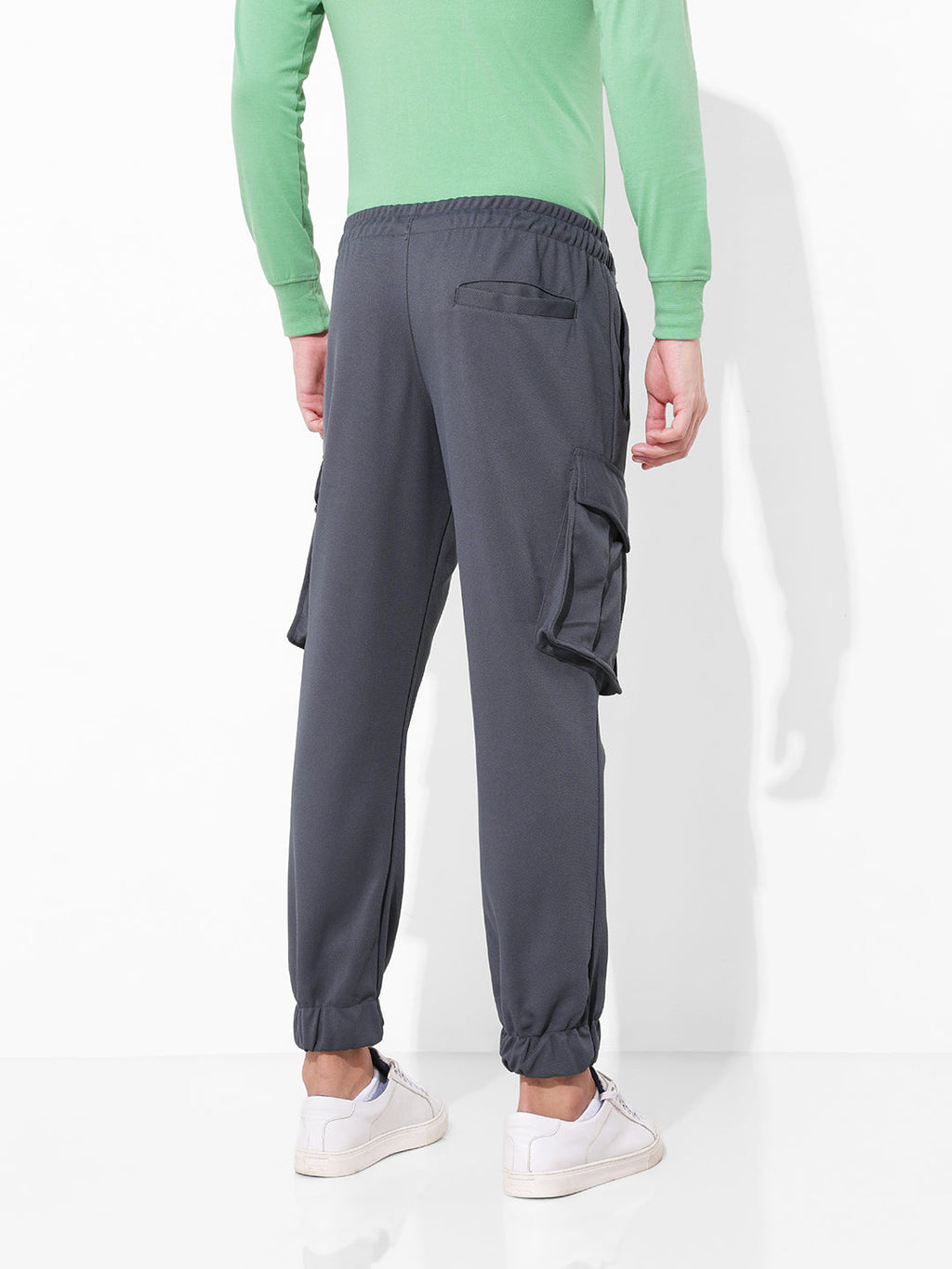 Men's Graphite Relaxed Fit Textured Casual Jogger