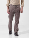 Men's Taupe Regular Fit Solid Casual Chinos