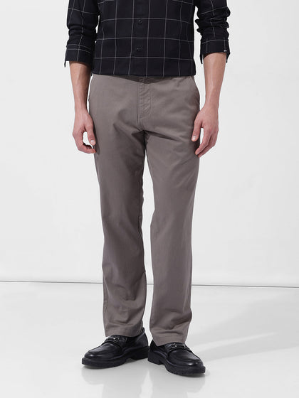 Men's Stone Regular Fit Solid Casual Chinos