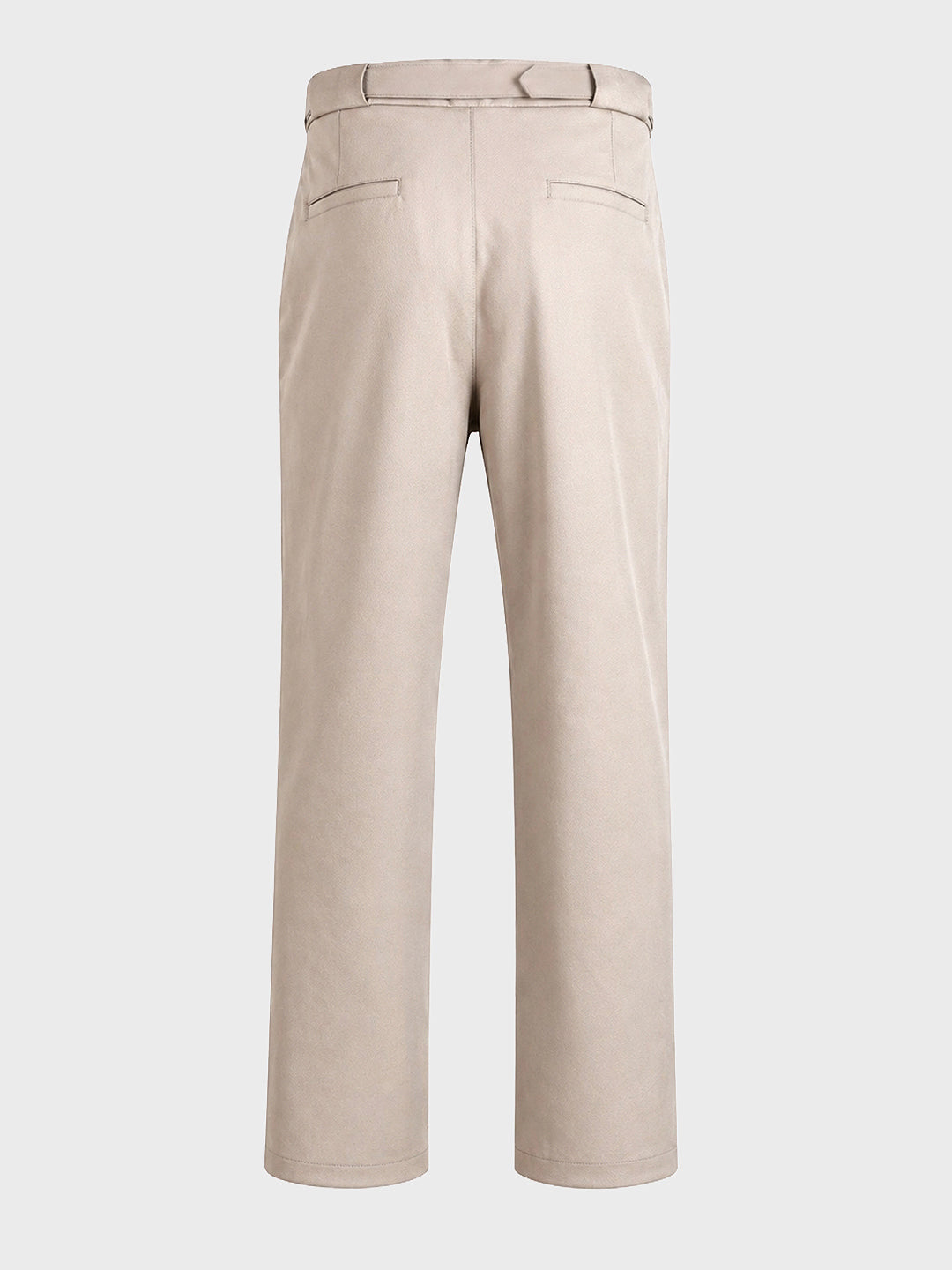 Men's Khaki Regular Fit Solid Casual Trousers