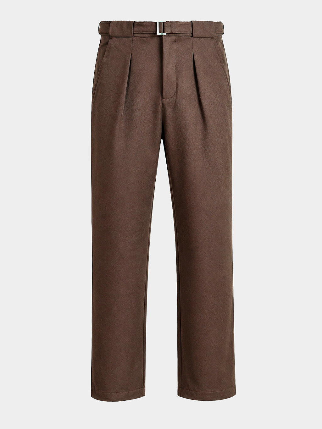 Men's Brown Regular Fit Solid Casual Trousers