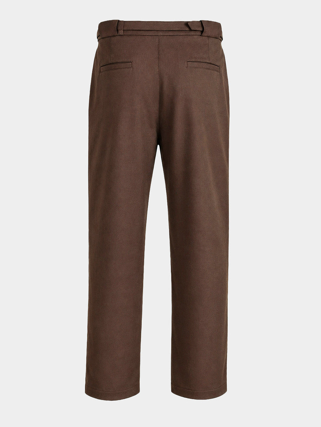 Men's Brown Regular Fit Solid Casual Trousers