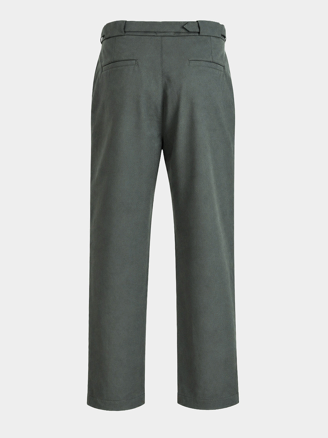 Men's Green Regular Fit Solid Casual Trousers