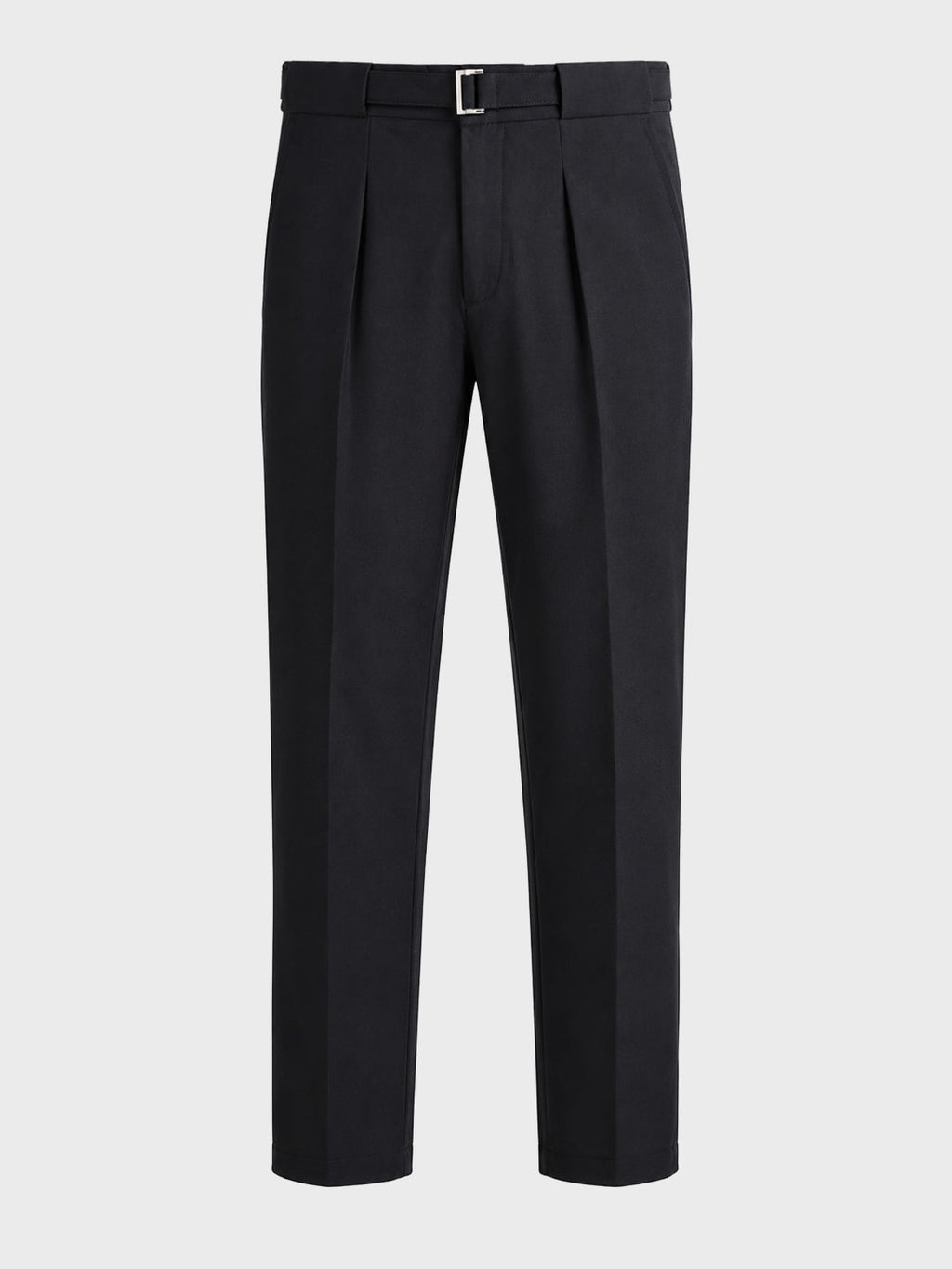 Men's Black Regular Fit Solid Casual Trousers