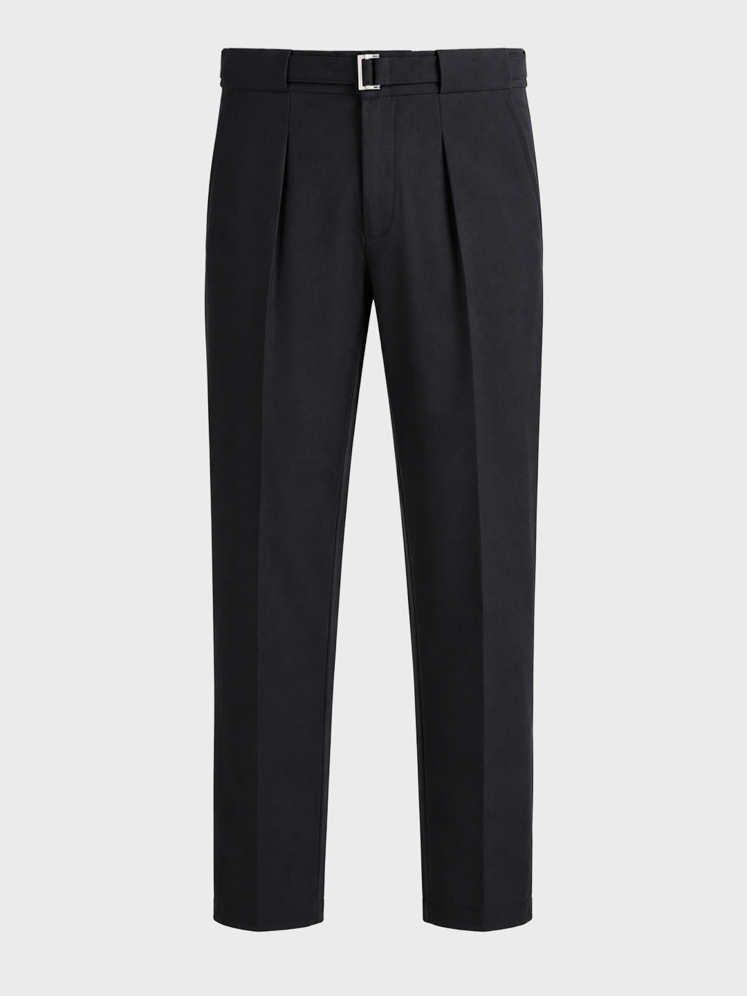 Men's Black Regular Fit Solid Casual Trousers