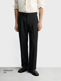 Men's Khaki Regular Fit Solid Casual Trousers