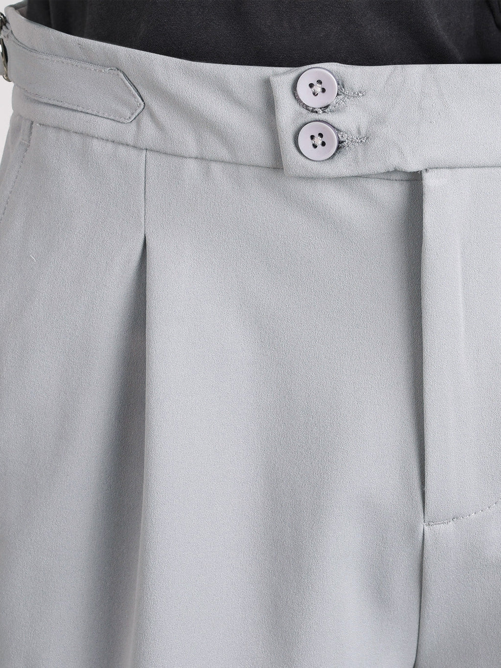 Men's Grey Regular Fit Solid Casual Trousers