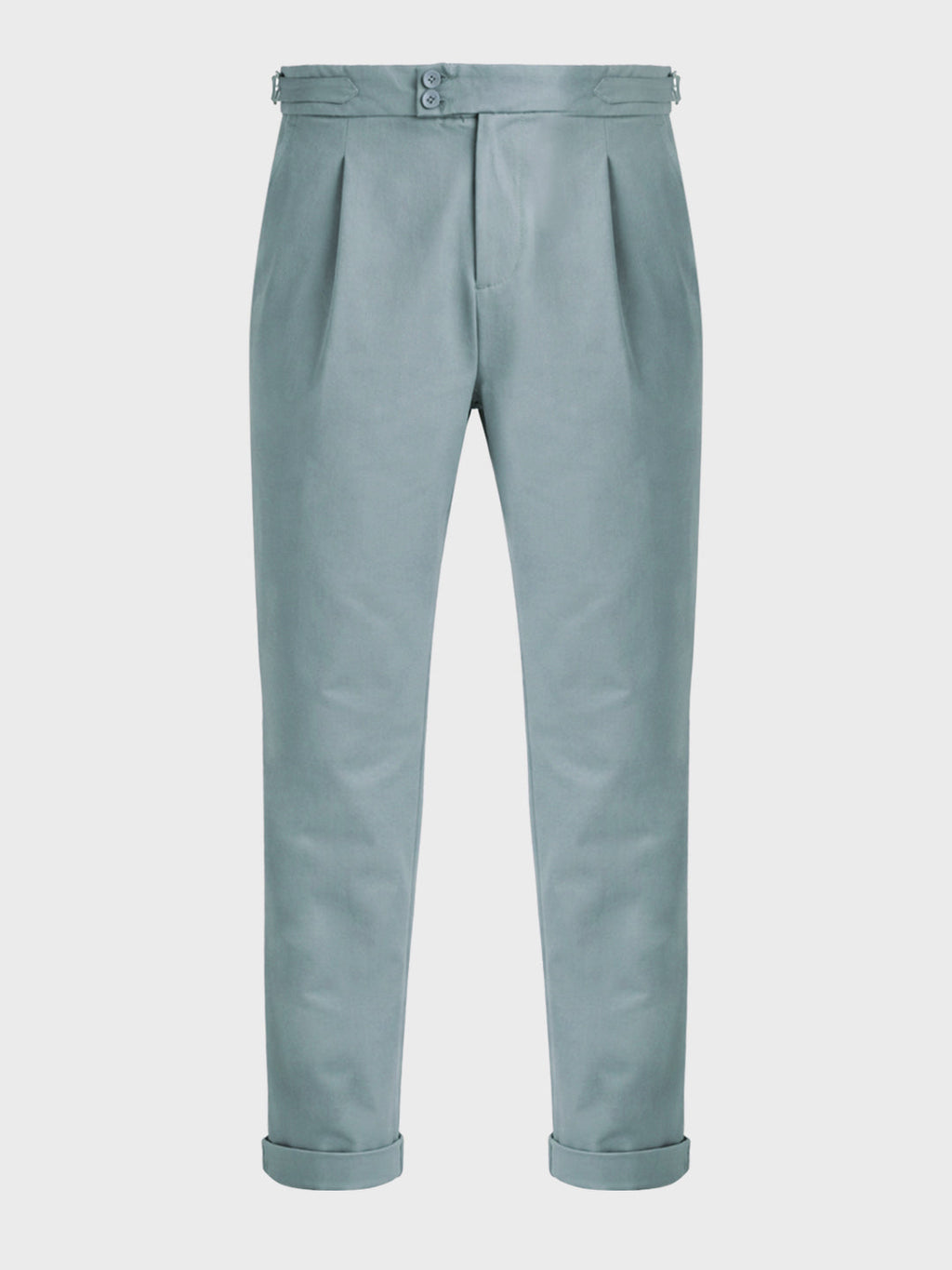 Men's Green Regular Fit Solid Casual Trousers