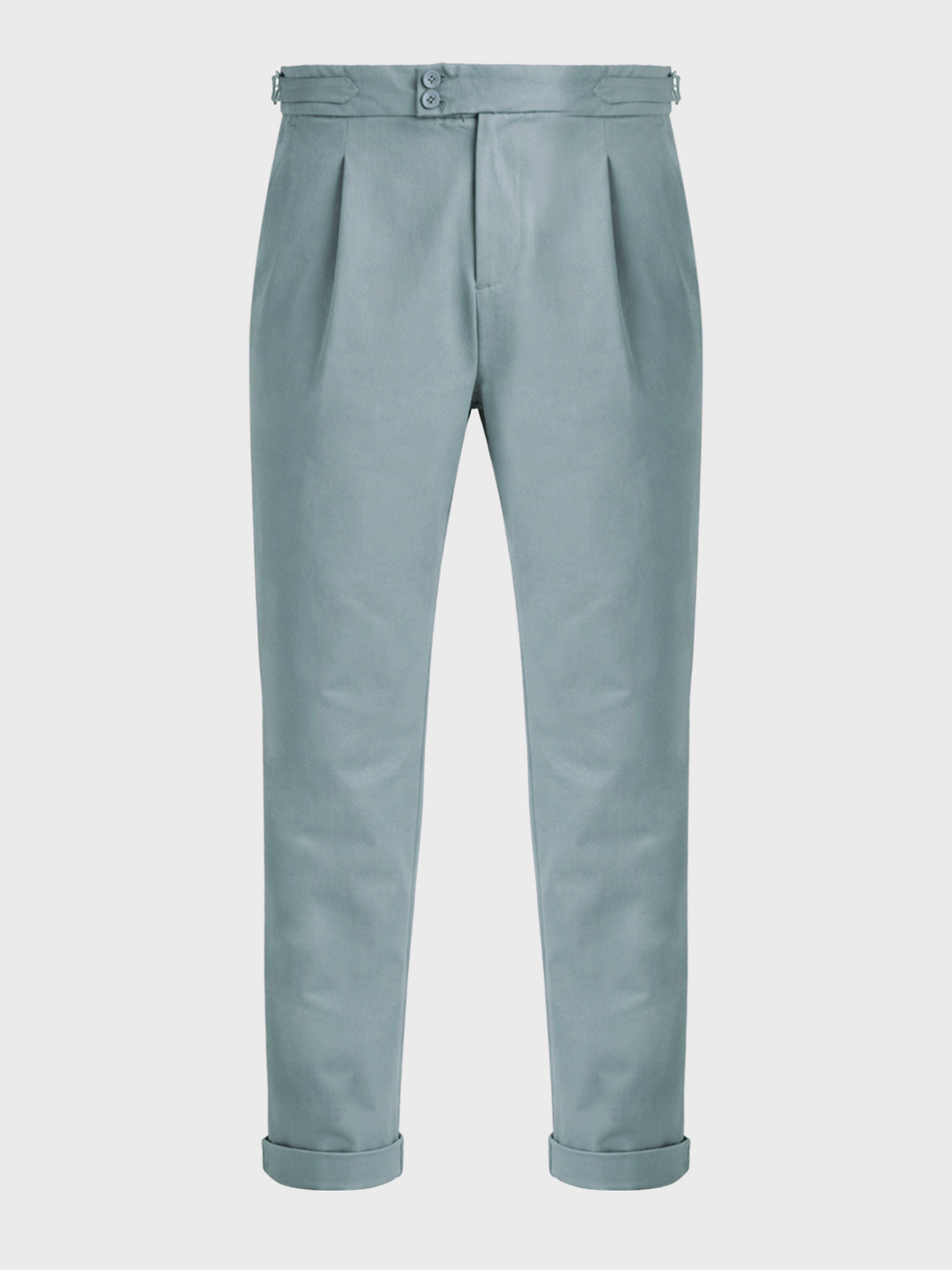 Men's Green Regular Fit Solid Casual Trousers