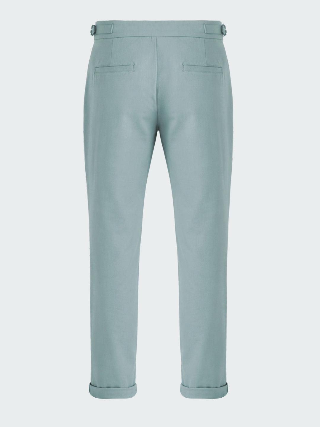 Men's Green Regular Fit Solid Casual Trousers