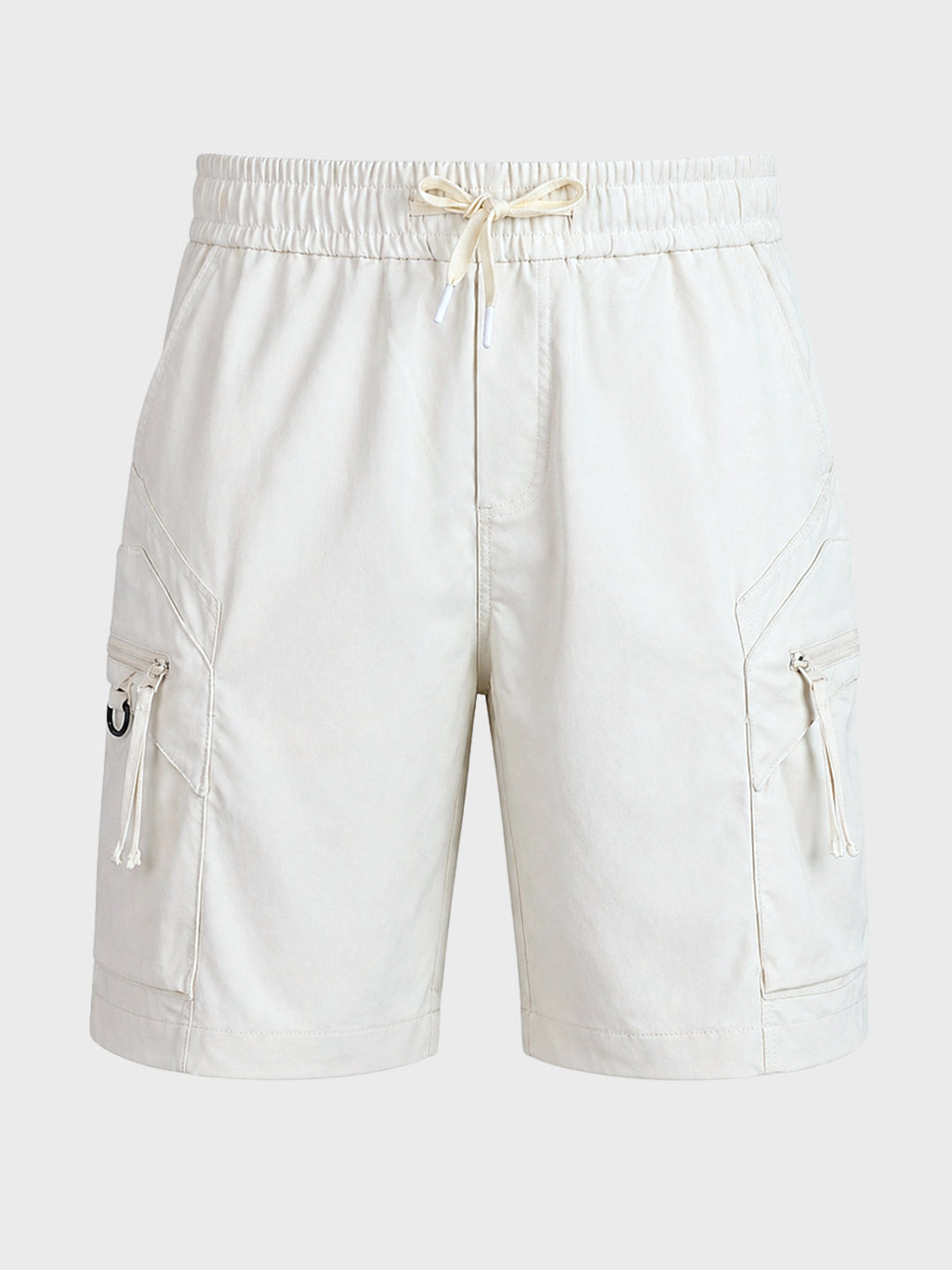 Men's White Relaxed Fit Solid Utility Shorts