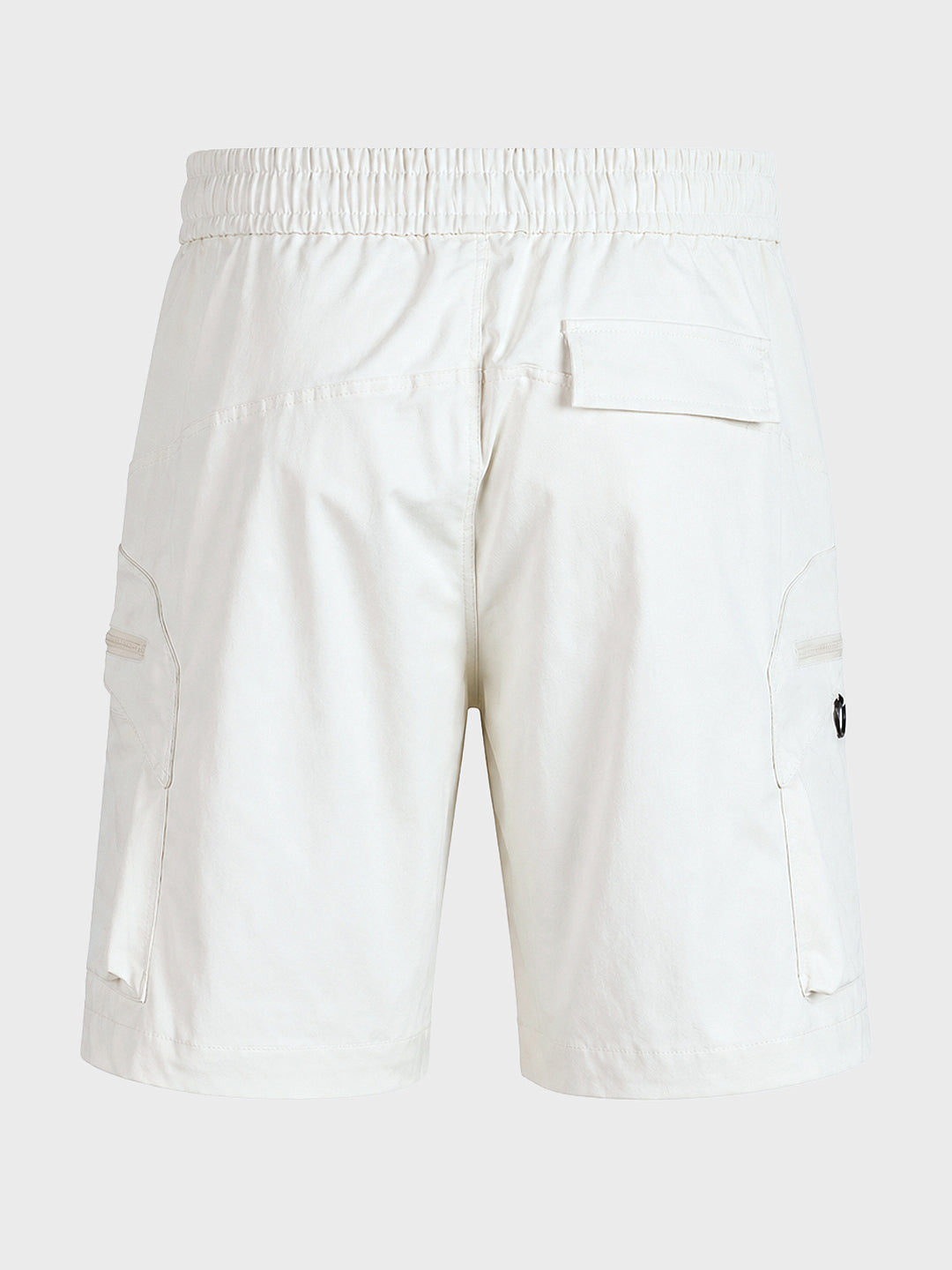 Men's White Relaxed Fit Solid Utility Shorts