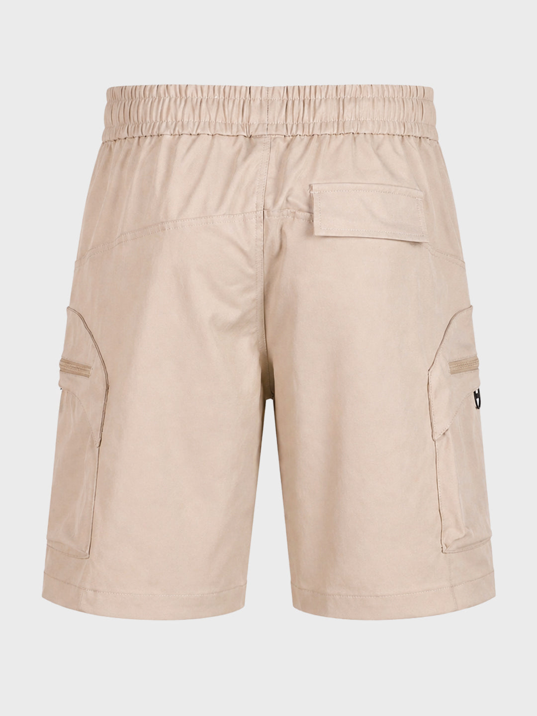 Men's Beige Relaxed Fit Solid Utility Shorts