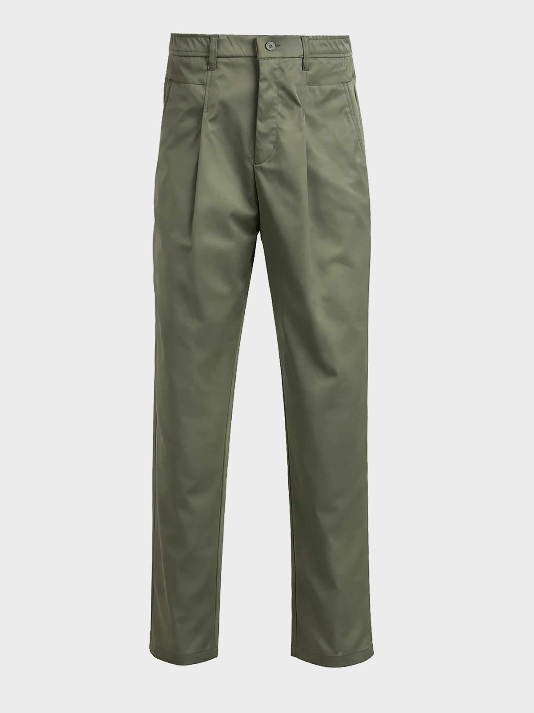 Men's Green Relaxed Fit Solid Casual Trousers