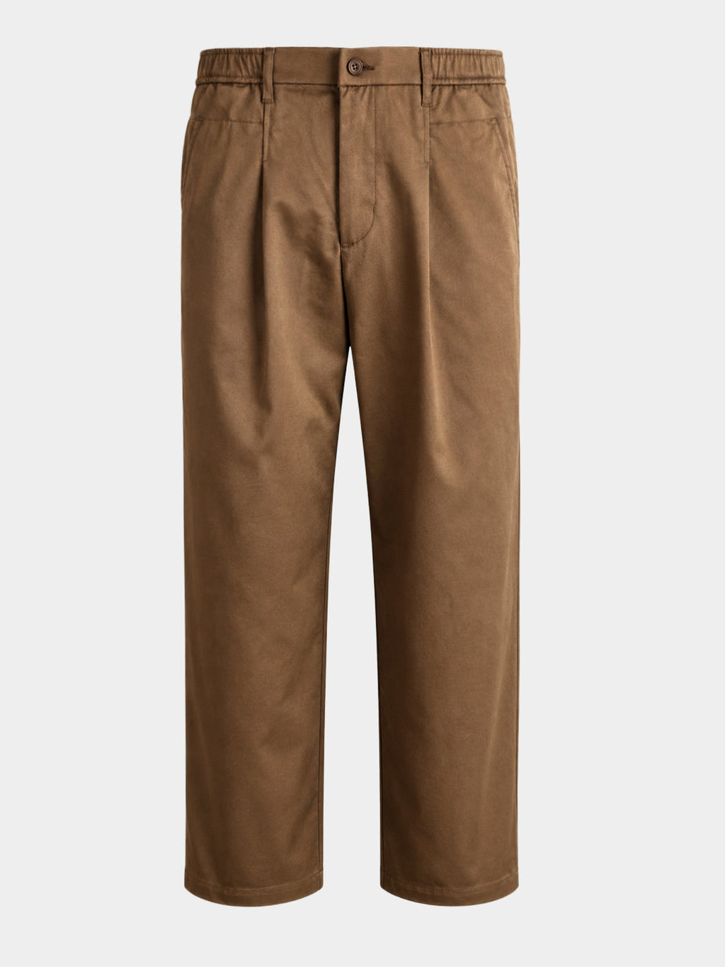 Men's Brown Relaxed Fit Solid Casual Trousers