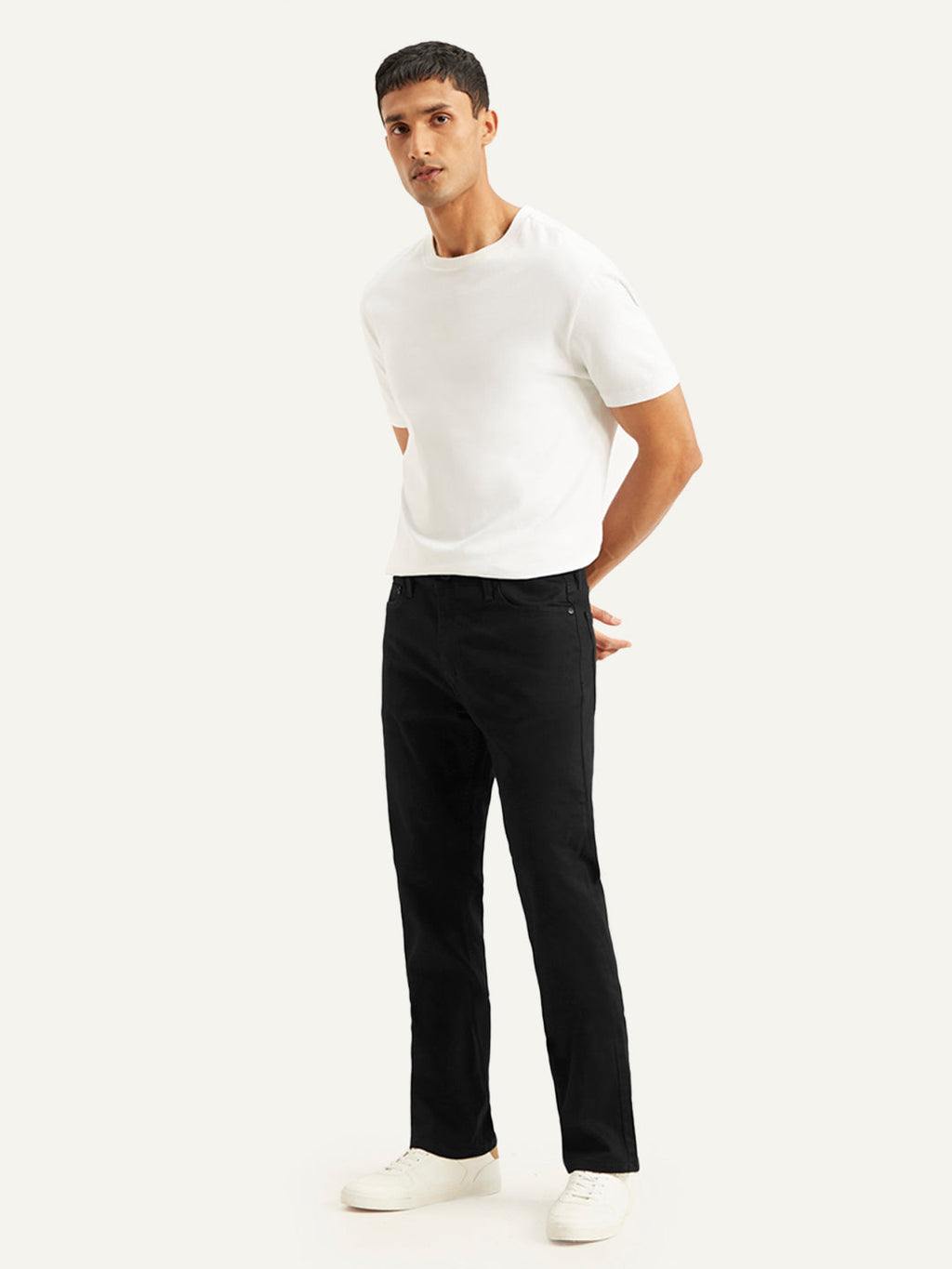 Men's 513 Black Slim Straight Fit Mid Rise Jeans