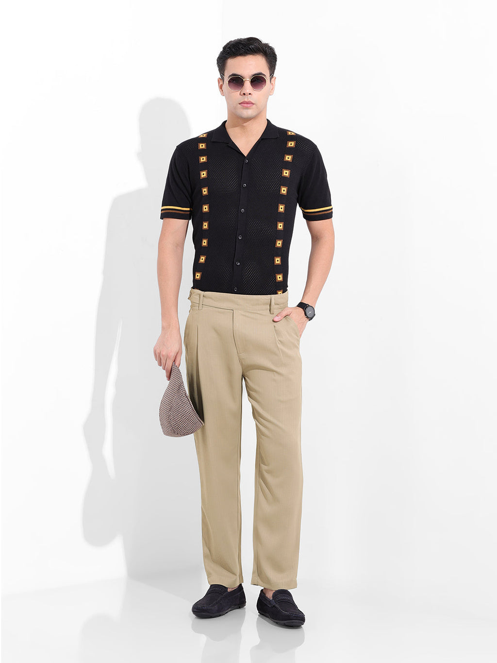 Men's Elmwood Regular Fit Solid Casual Trouser