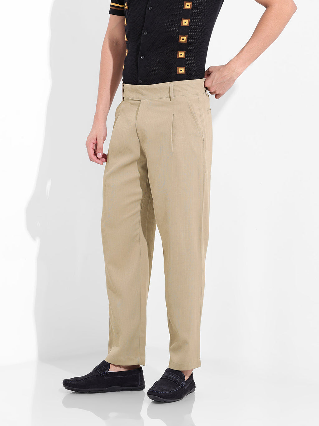 Men's Elmwood Regular Fit Solid Casual Trouser