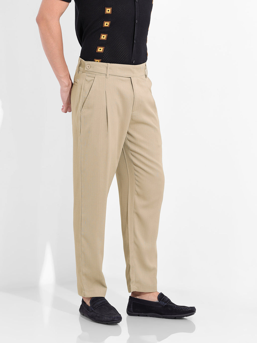 Men's Elmwood Regular Fit Solid Casual Trouser