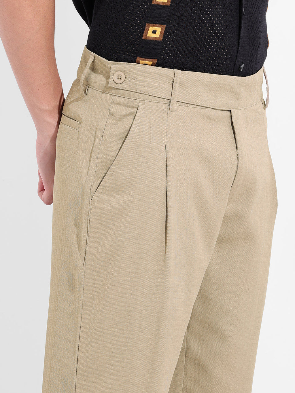 Men's Elmwood Regular Fit Solid Casual Trouser