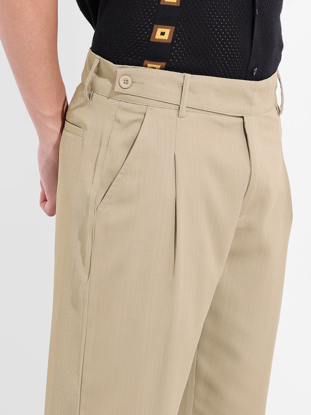 Men's Elmwood Regular Fit Solid Casual Trouser