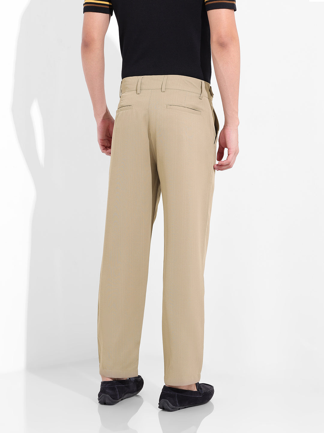 Men's Elmwood Regular Fit Solid Casual Trouser