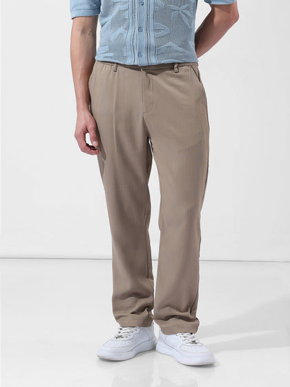 Men's Elmwood Regular Fit Solid Casual Trouser