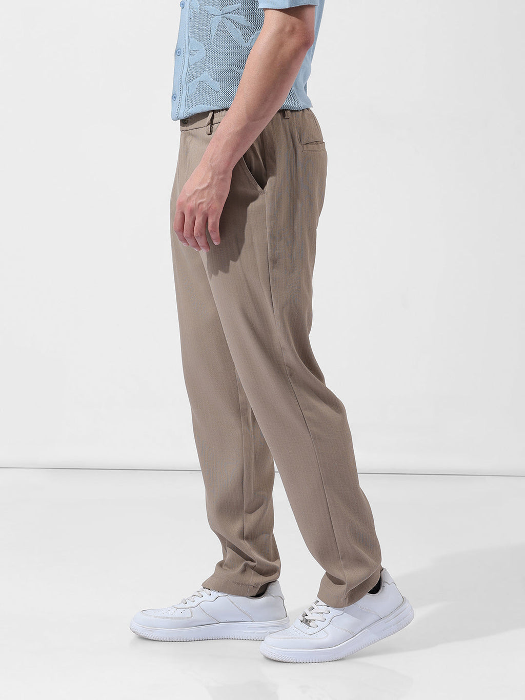 Men's Elmwood Regular Fit Solid Casual Trouser