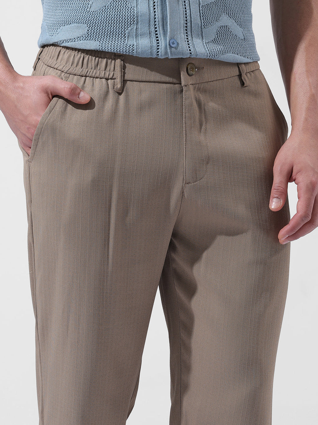 Men's Elmwood Regular Fit Solid Casual Trouser