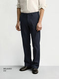 Men's Navy Regular Fit Casual Trousers