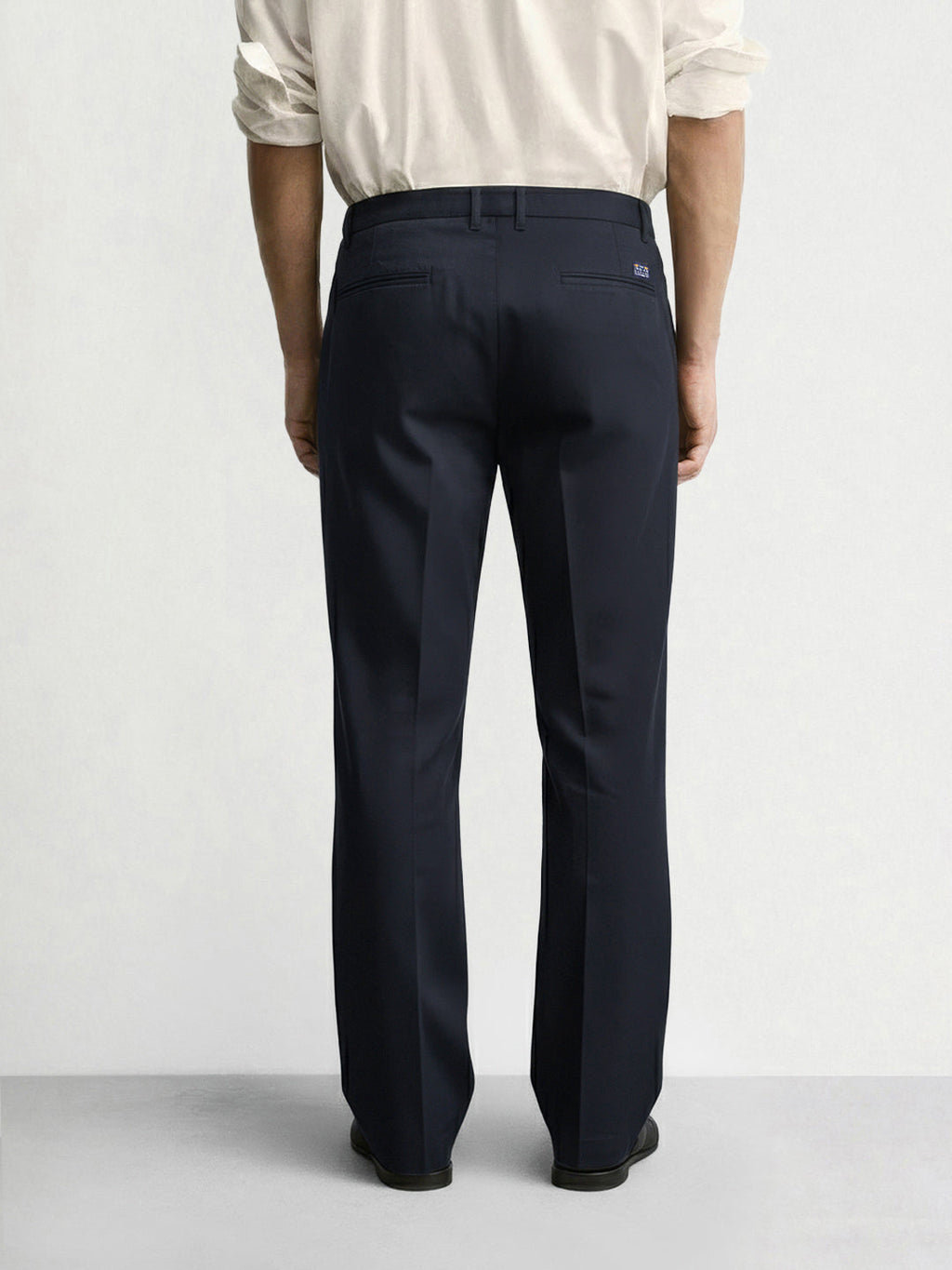Men's Navy Regular Fit Casual Trousers