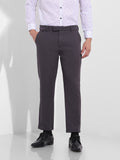 Men's Dark Grey Slim Fit Solid Casual Trouser