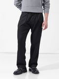 Men's Black Slim Fit Solid Casual Trouser