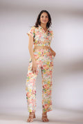 Cin Cin Muslin Silk Crop Top and Pants Co-ord Set