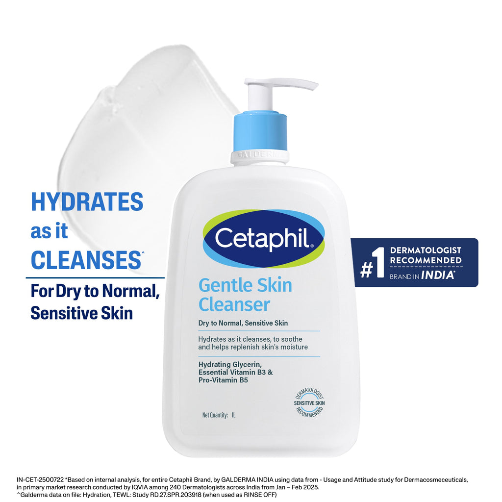 Cetaphil Gentle Skin Cleanser 1000 ML | Dermat recommended