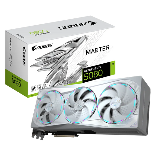 GIGABYTE Aorus Geforce RTX 5080 Master ICE White 16GB NVIDIA Graphic Card