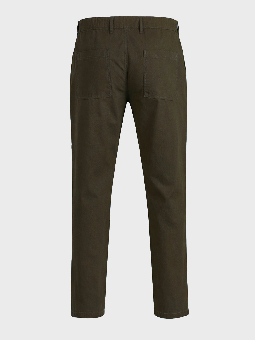 Men's Olive Relaxed Fit Solid Casual Trousers