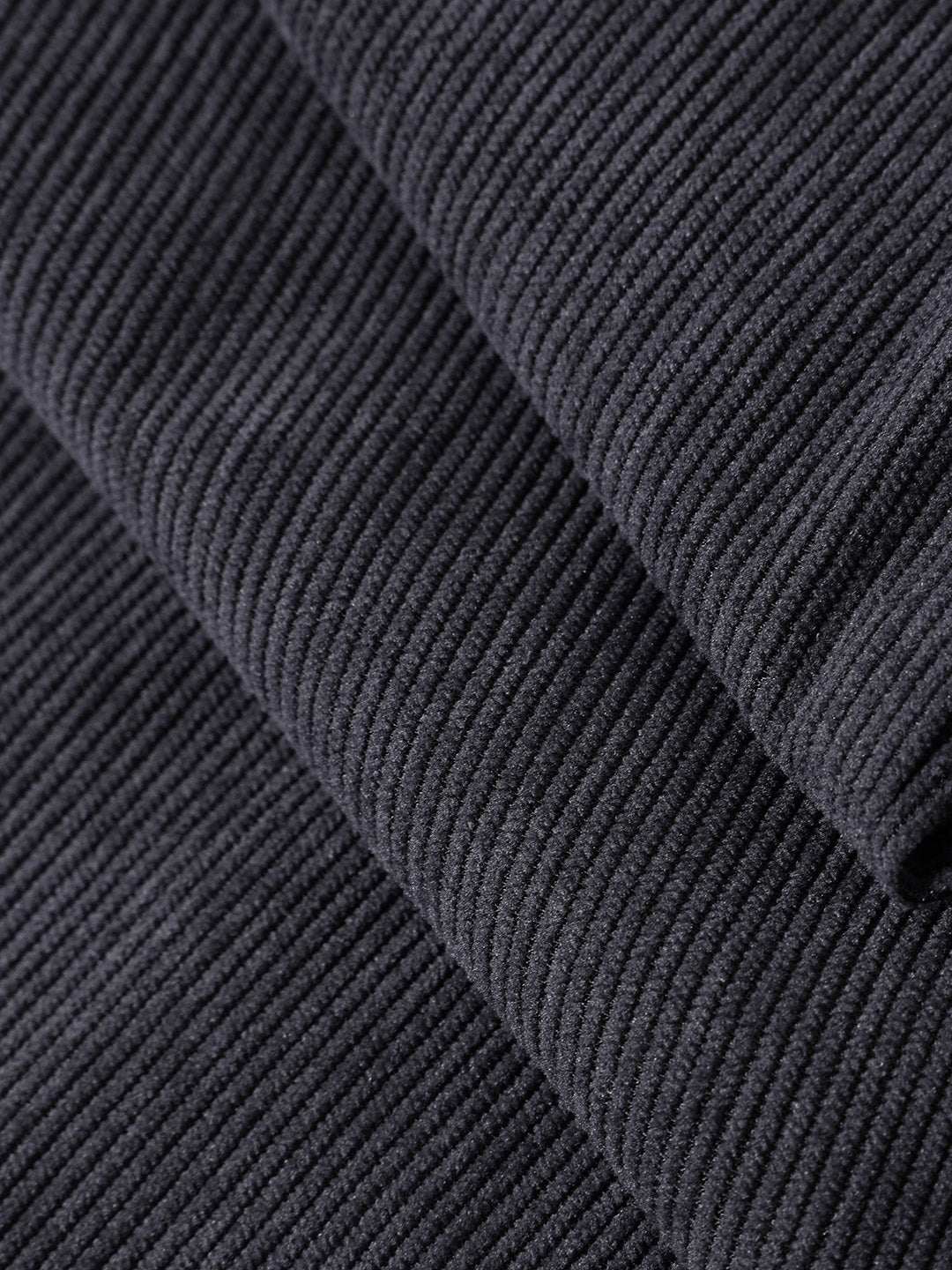 Men's Charcoal Relaxed Fit Textured Casual Trousers