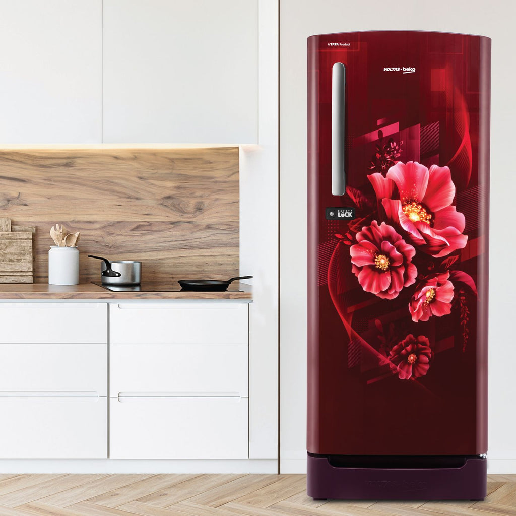Voltas Beko 185 L, 5 Star, Direct Cool Single Door Refrigerator (Bonita Wine)
