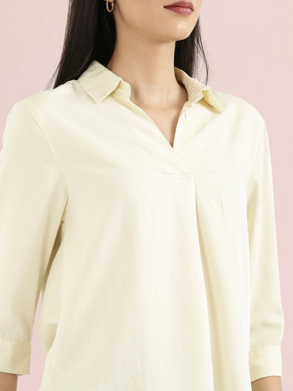 Rayon Polo Collar Top