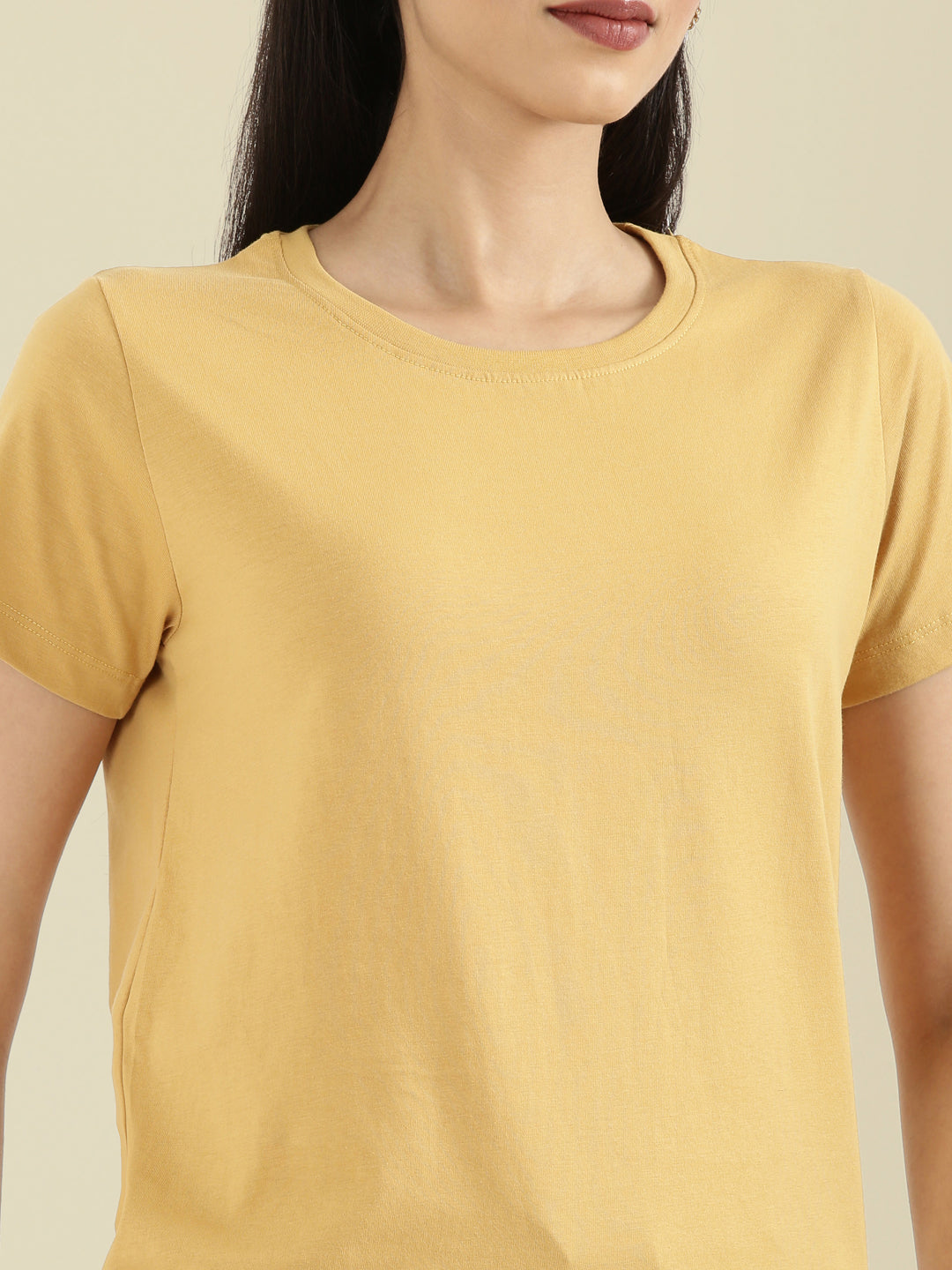 Cotton Jersey Crew Neck Slim Fit T-Shirt