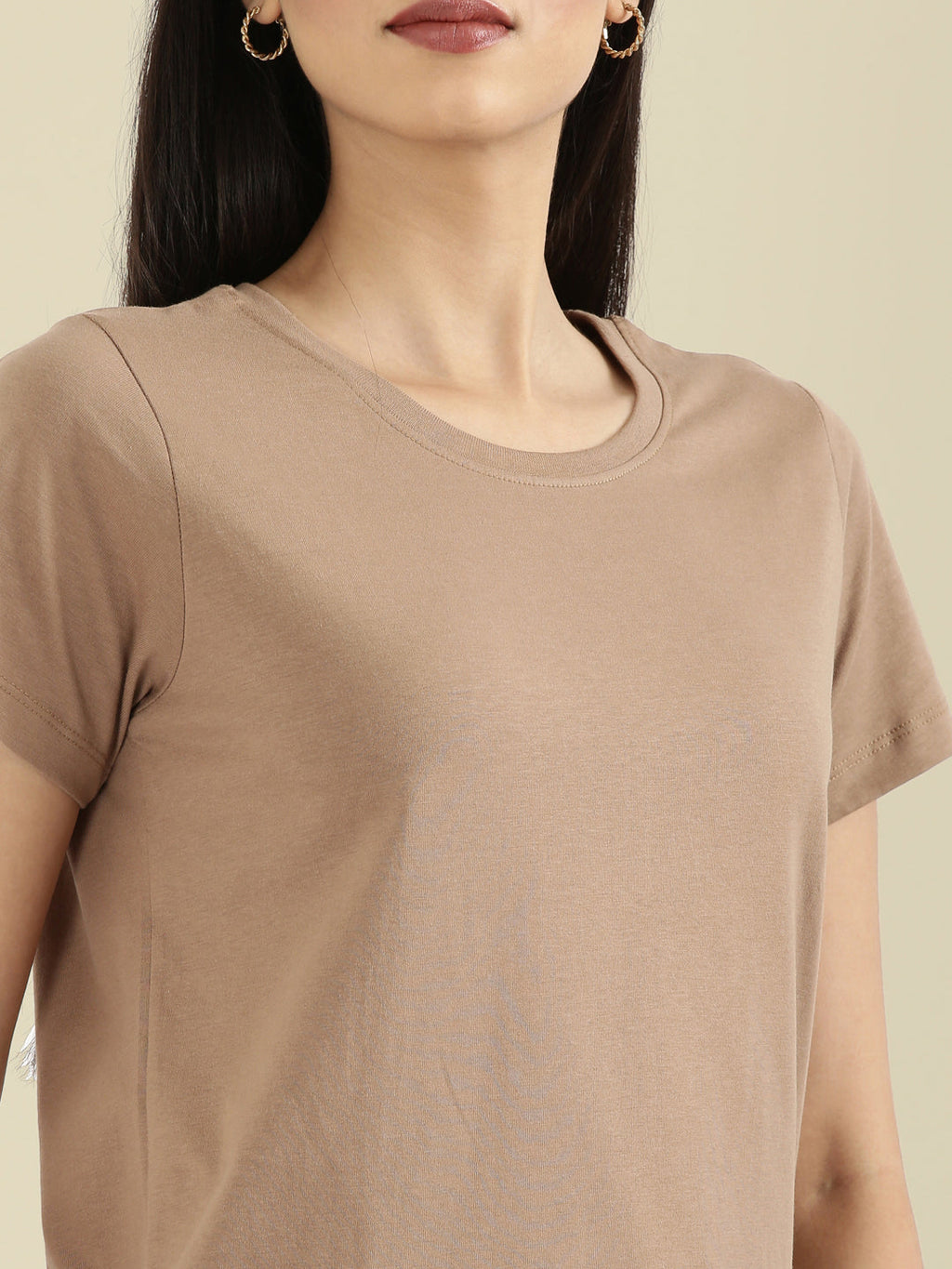 Cotton Jersey Crew Neck Slim Fit T-Shirt