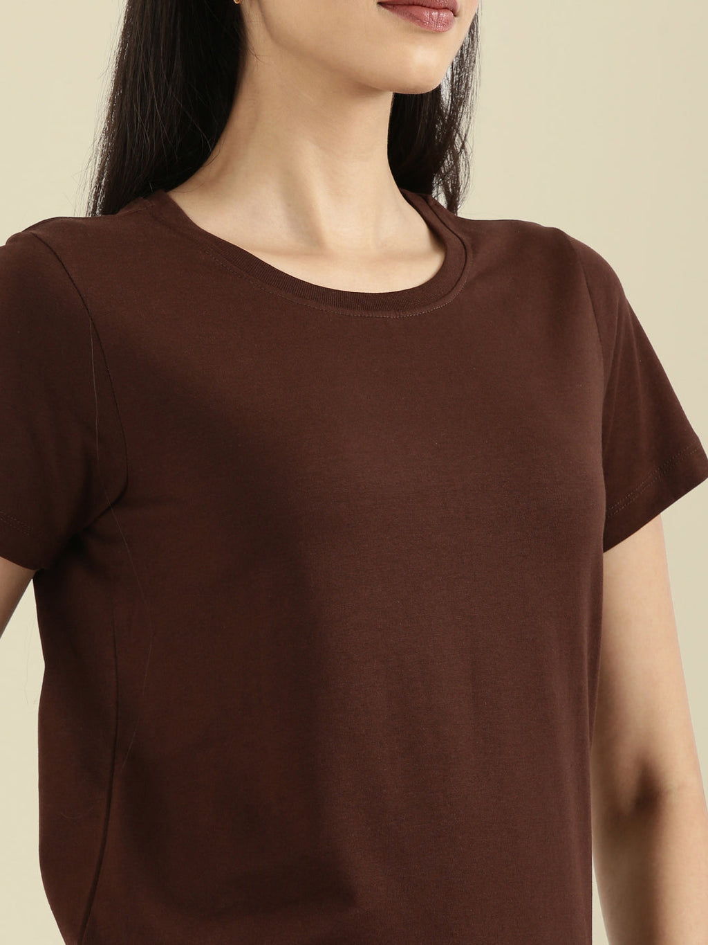 Cotton Jersey Crew Neck Slim Fit T-Shirt
