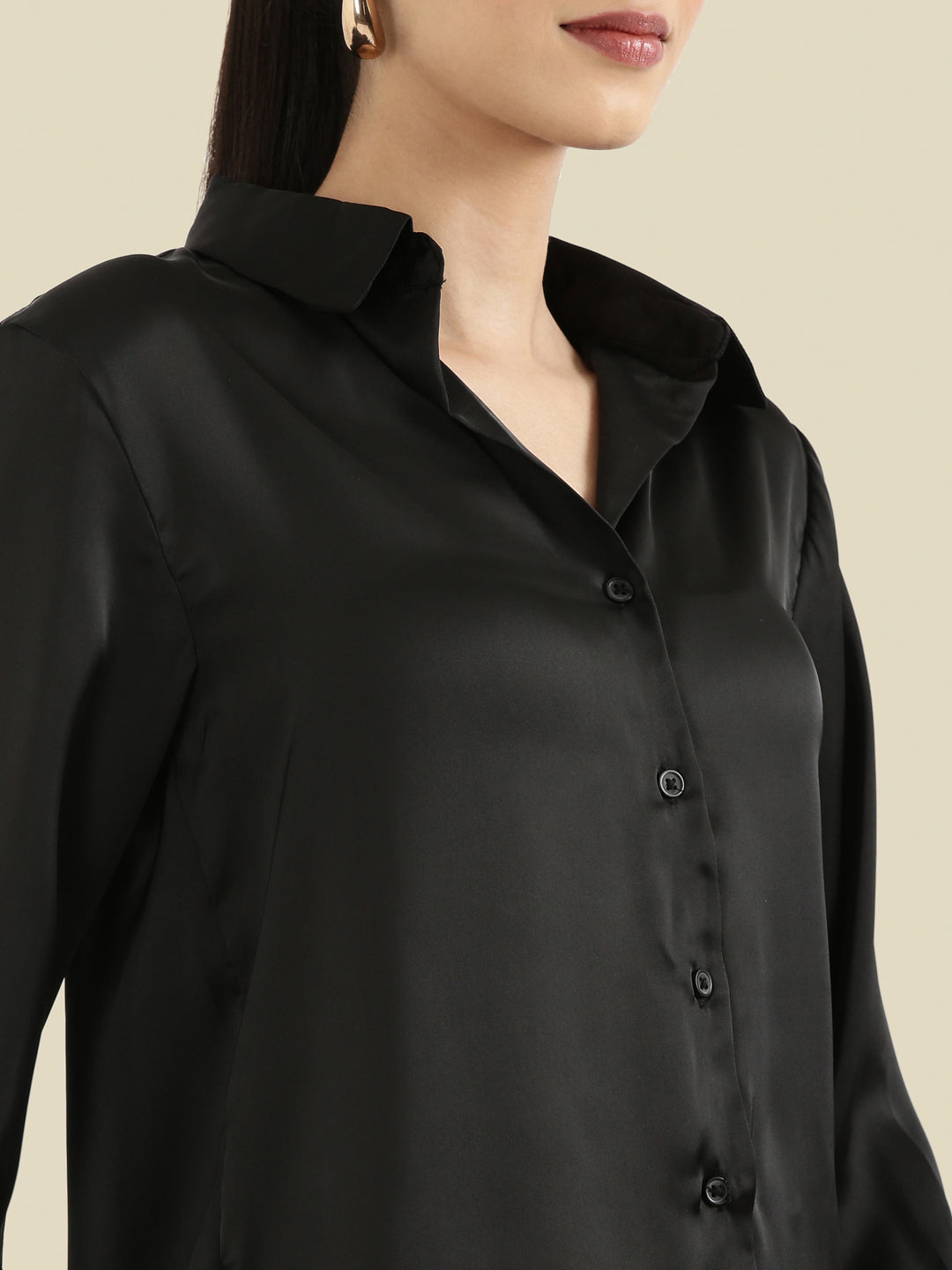 Satin Classic Collar Shirt
