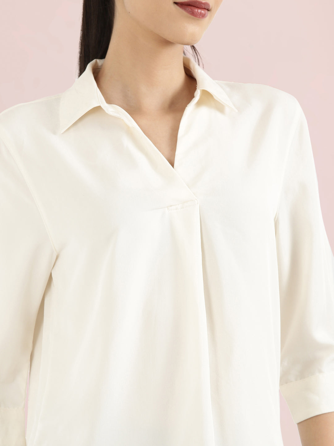 Rayon Polo Collar Top