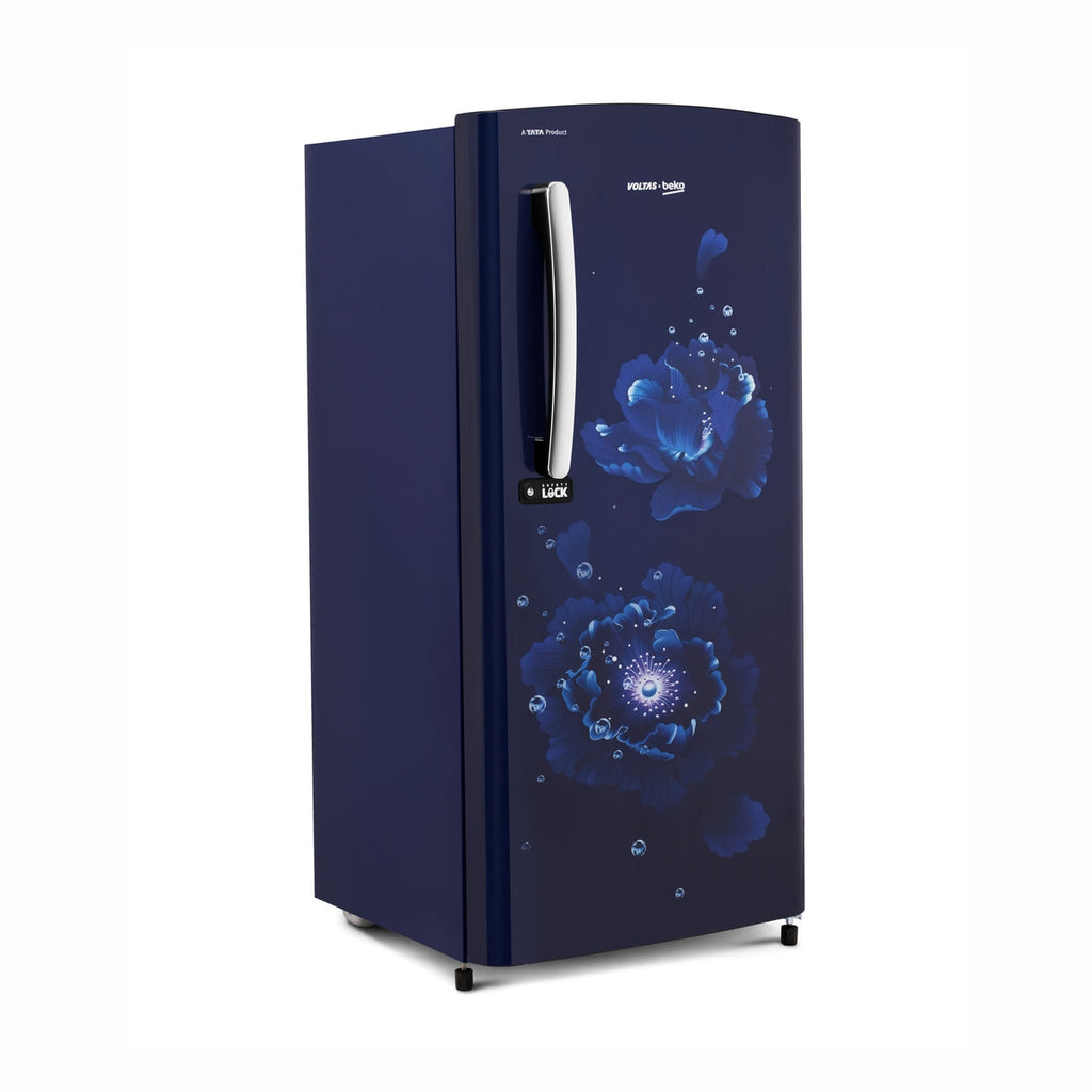 Voltas Beko 185 L 5 Star Single Door Direct Cool Refrigerator (RDC220A / W0FBETM000UGD, Fairy Flower Blue)