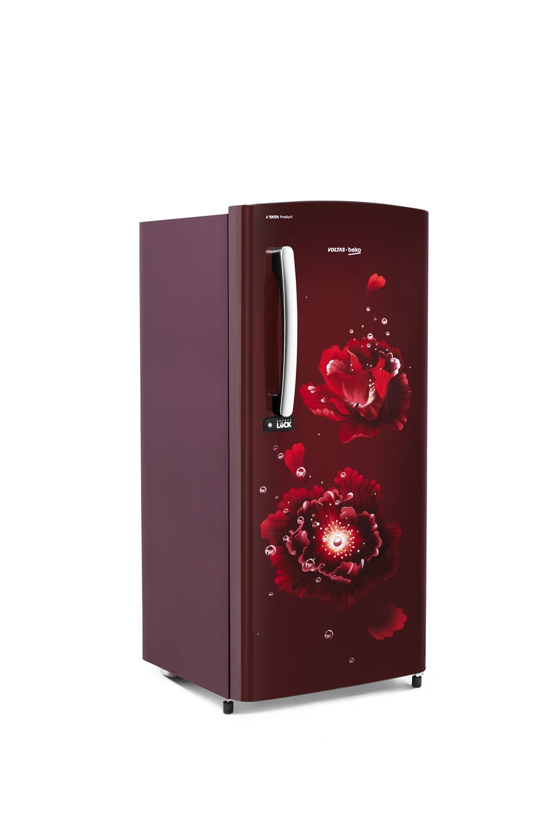 Voltas Beko 183 L, 4 Star, Direct Cool Single Door Refrigerator (Fairy Flower Wine)(RDC215B / W0FWE0M0000GO)