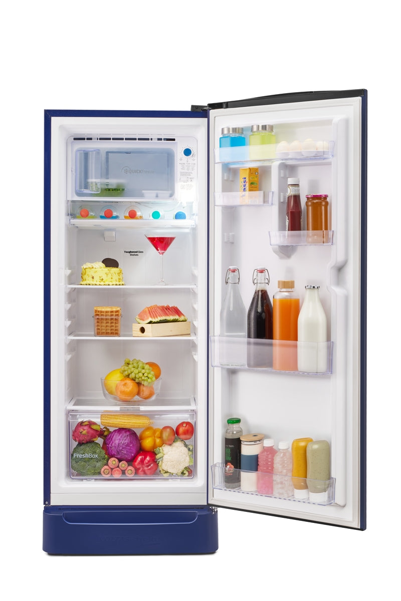 Voltas Beko 228 L, 5 Star, Direct Cool Single Door Refrigerator (Bonita Blue)